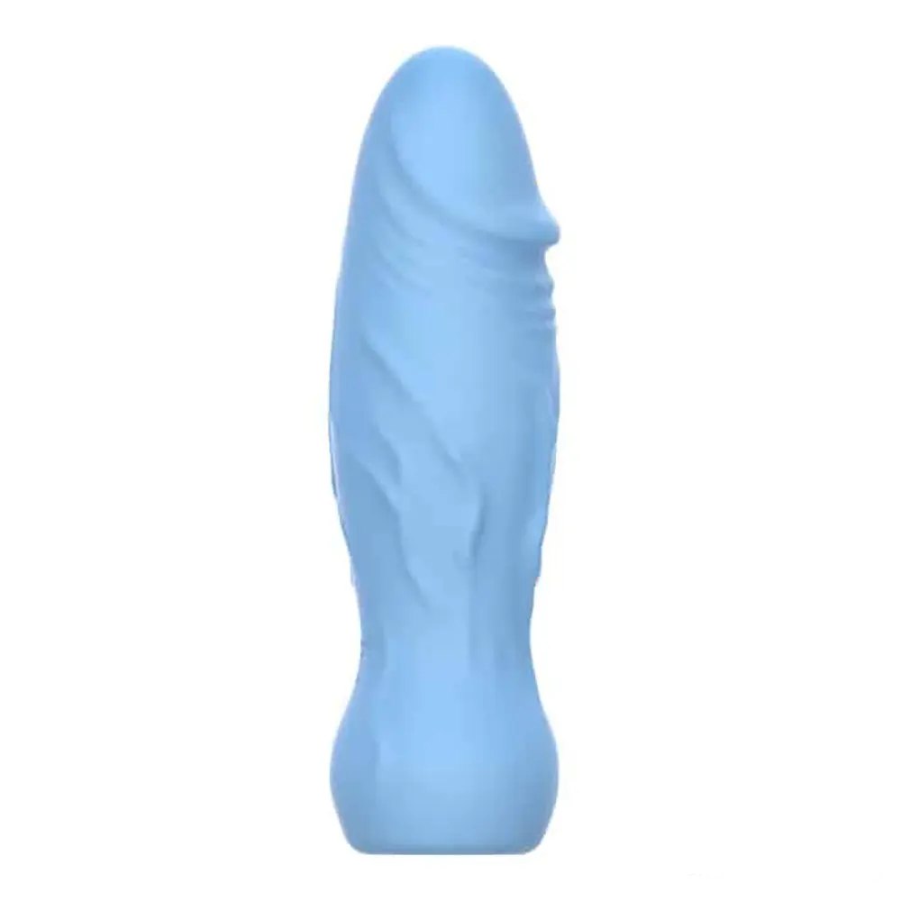 Blue veined realistic vibrating silicone dildo