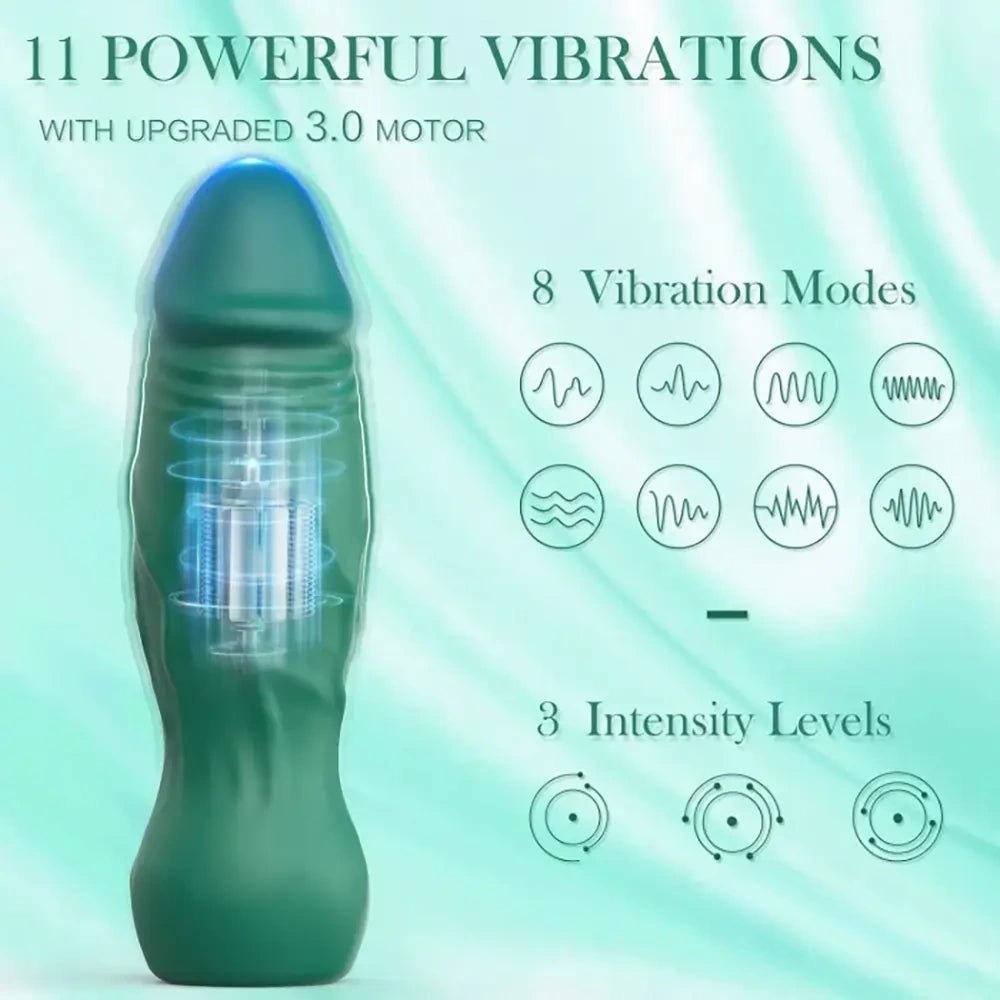 Veined realistic vibrating silicone dildo, photo 5