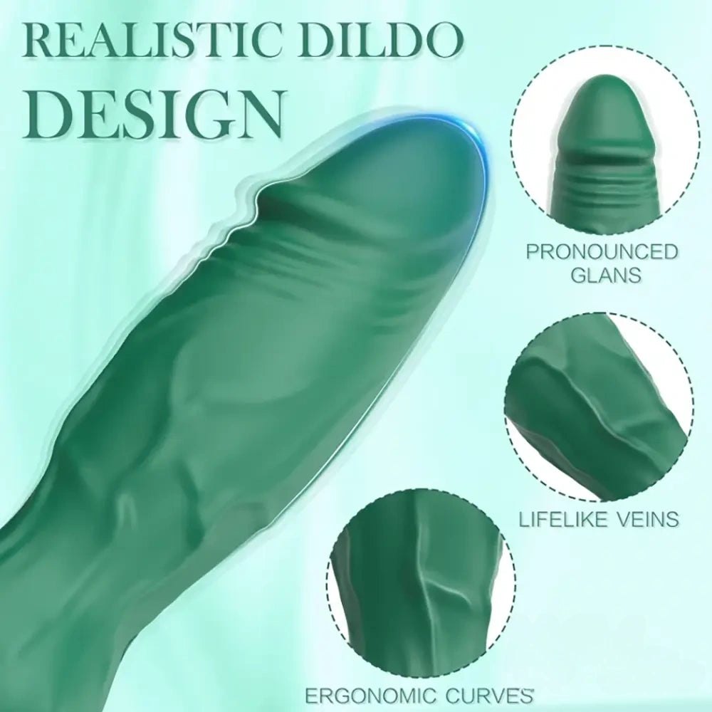 Veined realistic vibrating silicone dildo, photo 6