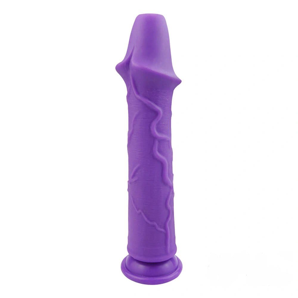Purple and brown veined silicone fantasy dildo
