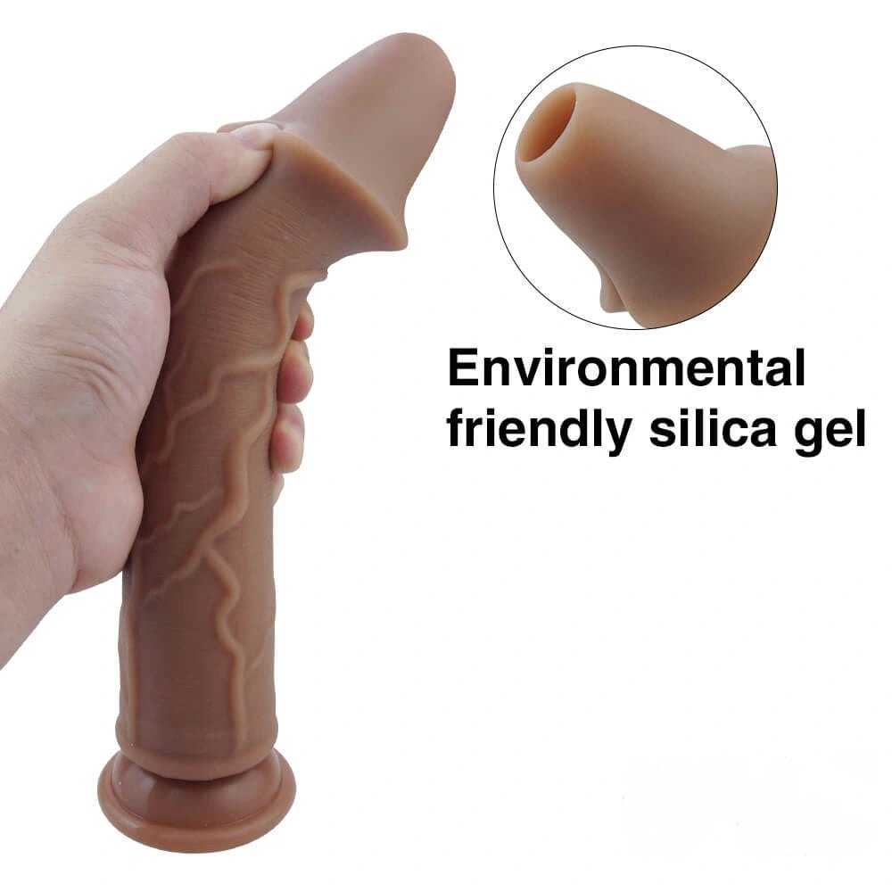 And brown veined silicone fantasy dildo, photo 10