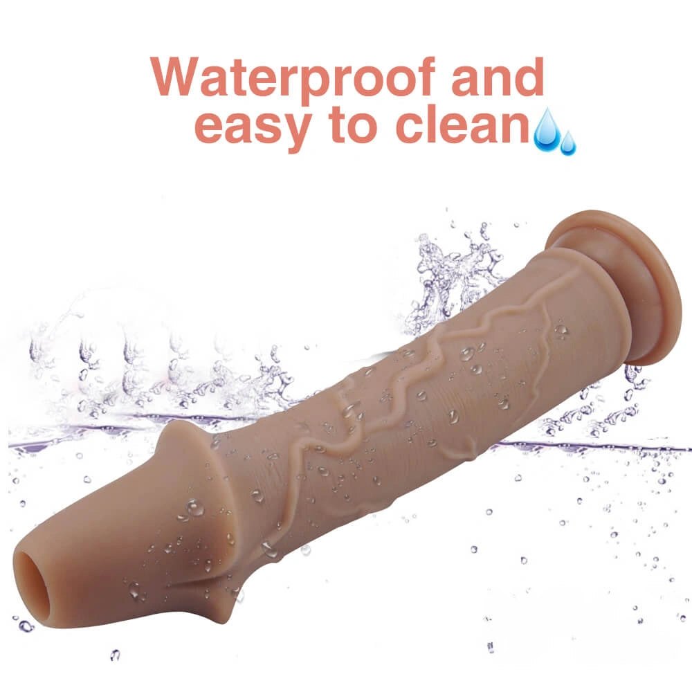 And brown veined silicone fantasy dildo, photo 4
