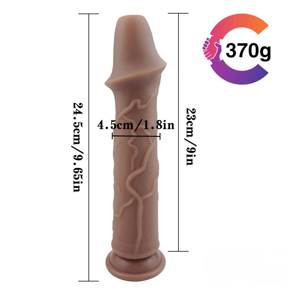 And brown veined silicone fantasy dildo, photo 6