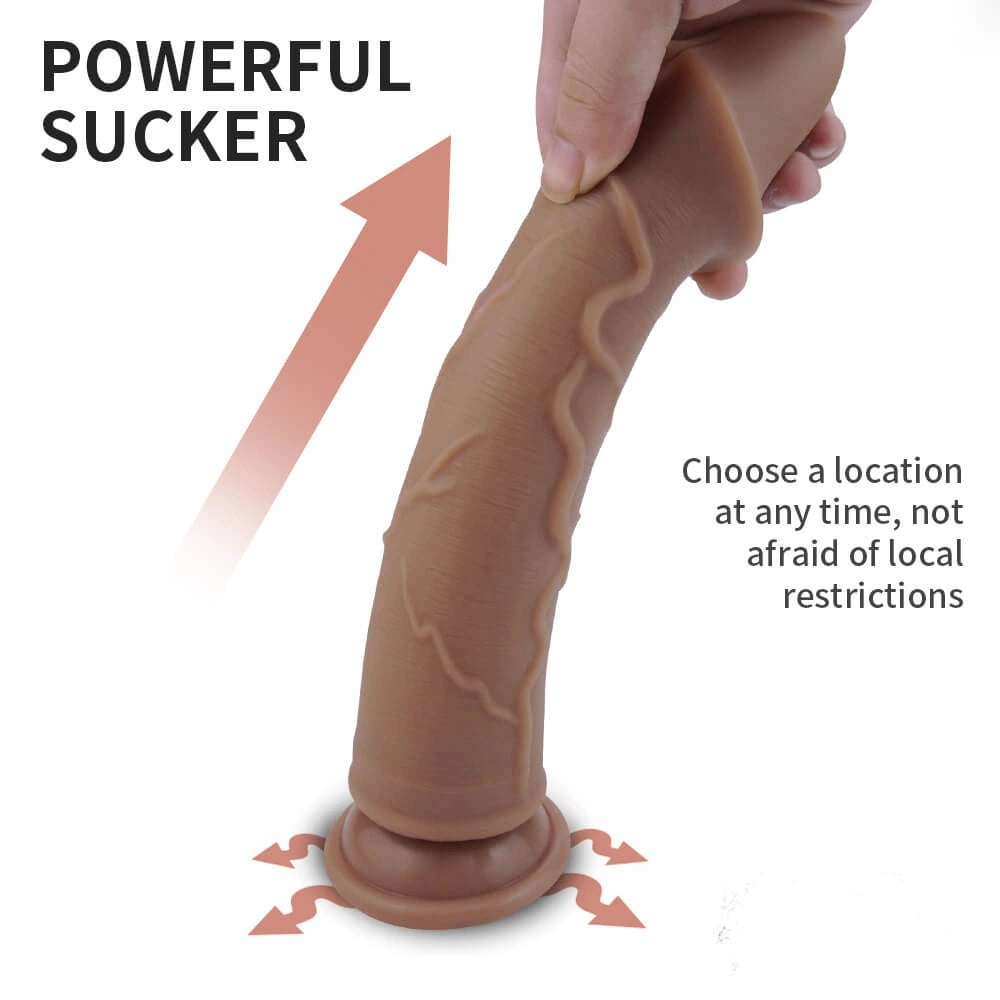 And brown veined silicone fantasy dildo, photo 7