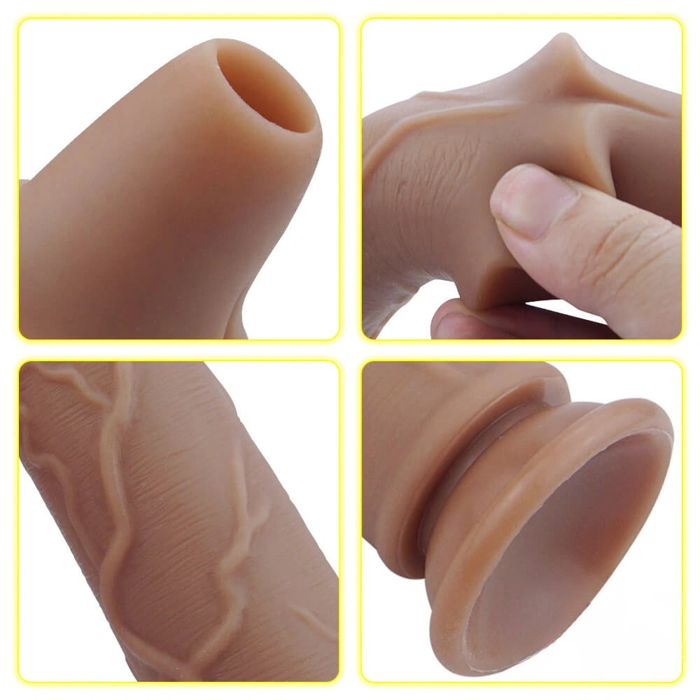 And brown veined silicone fantasy dildo, photo 9