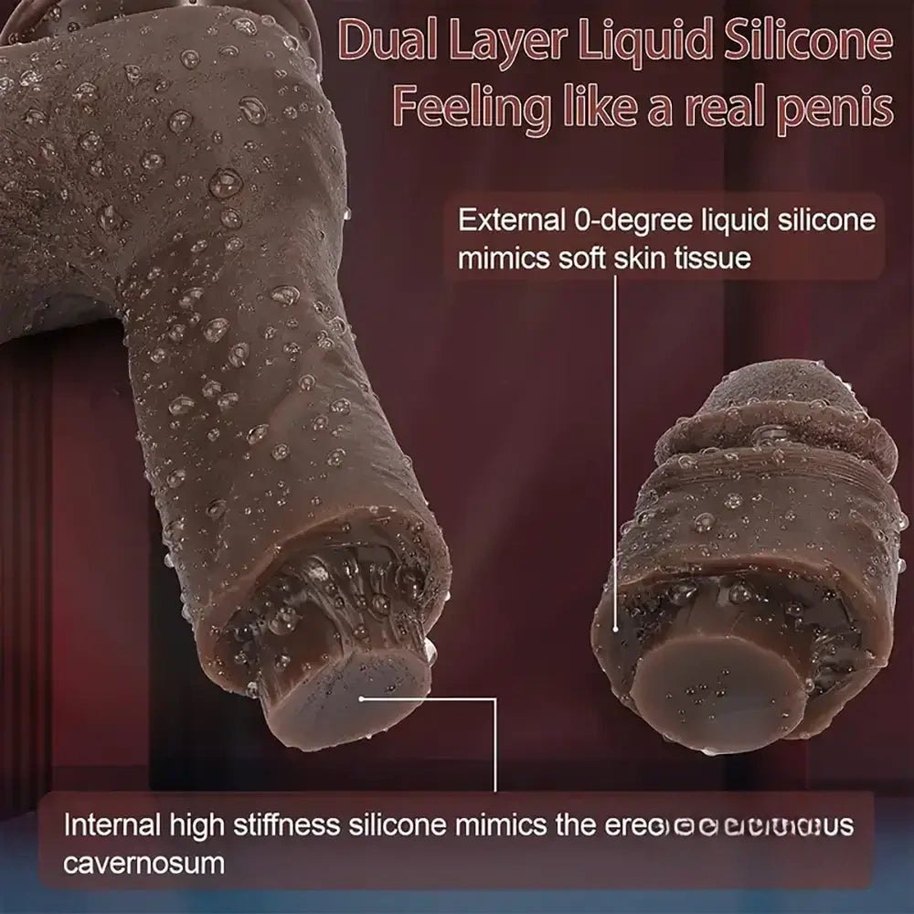 Brown silicone veined big dildo, photo 5