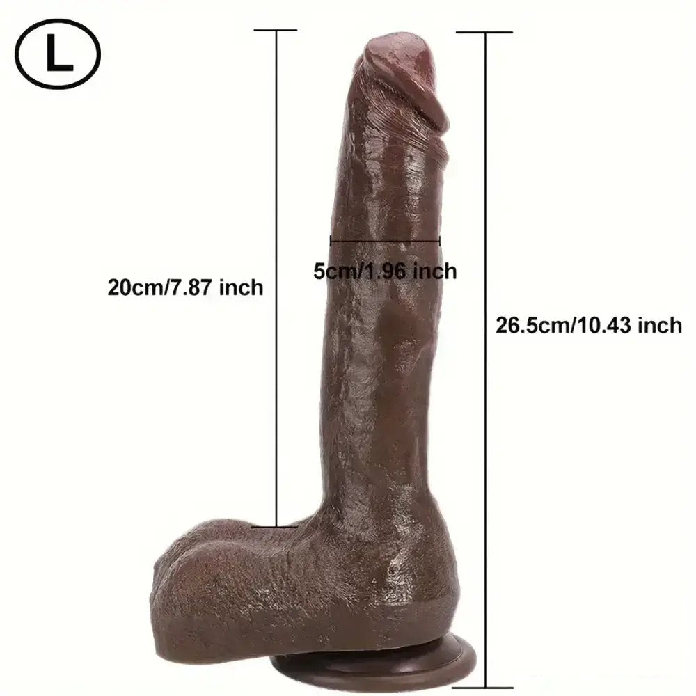Brown silicone veined big dildo, photo 6
