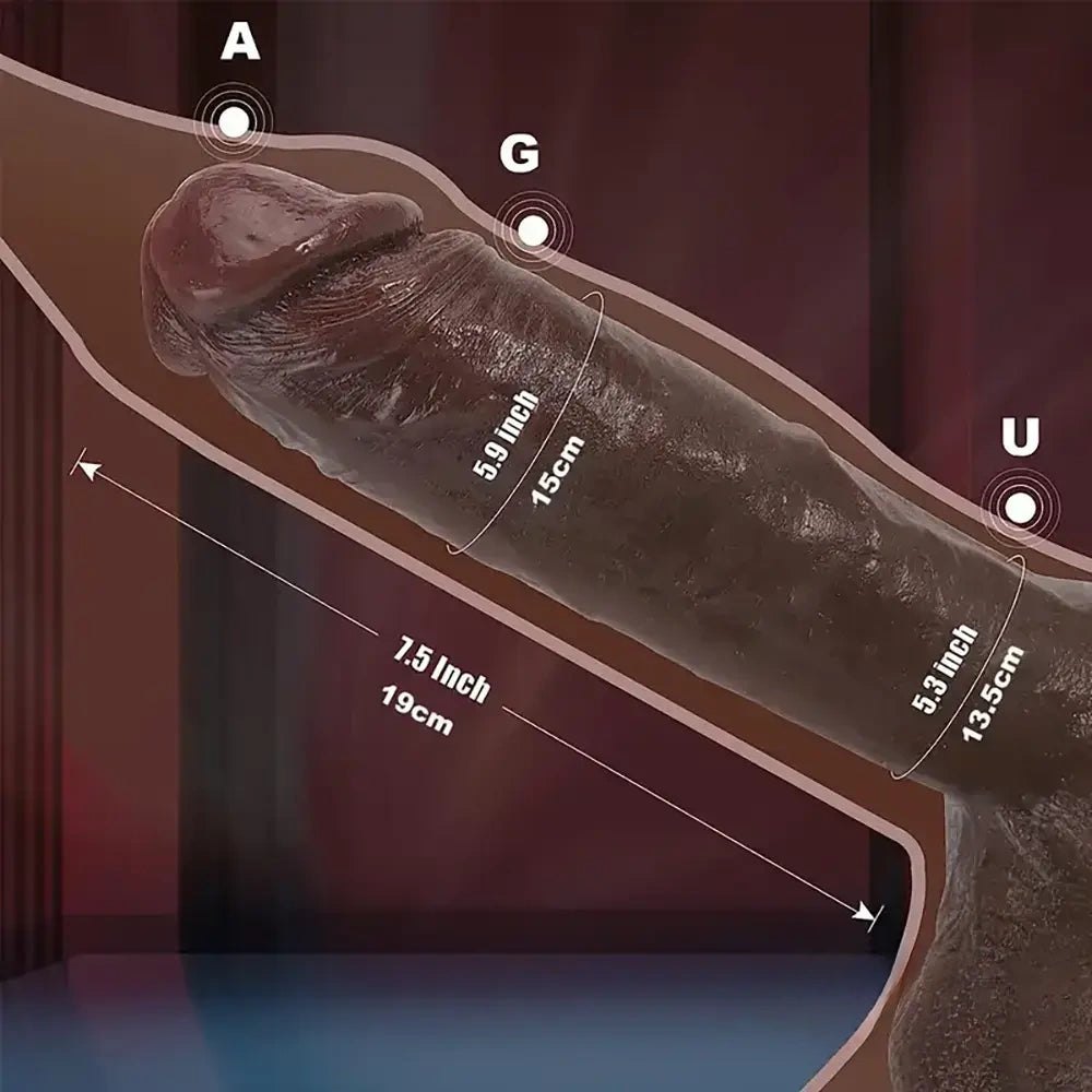 Brown silicone veined big dildo, photo 7