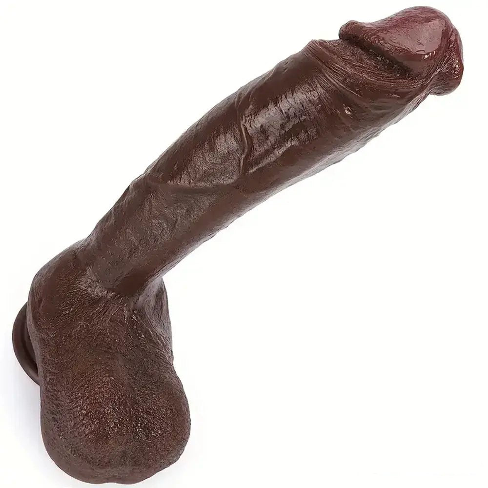 Brown silicone veined big dildo, photo 8