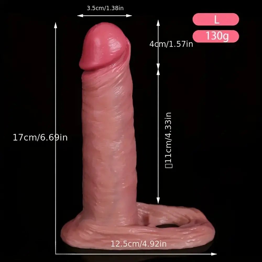 Flesh tone veined silicone realistic dildo, photo 2