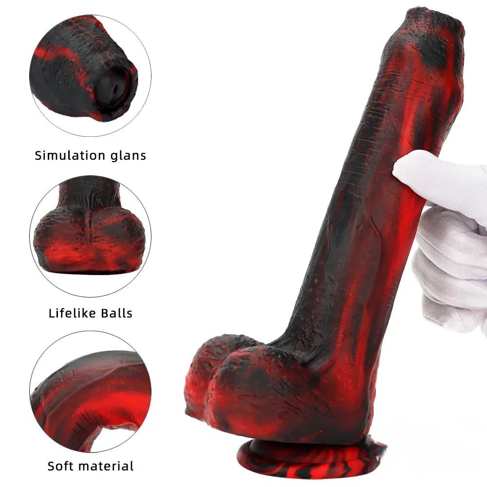 Realistic veined silicone dildo with suction cup base, photo 3
