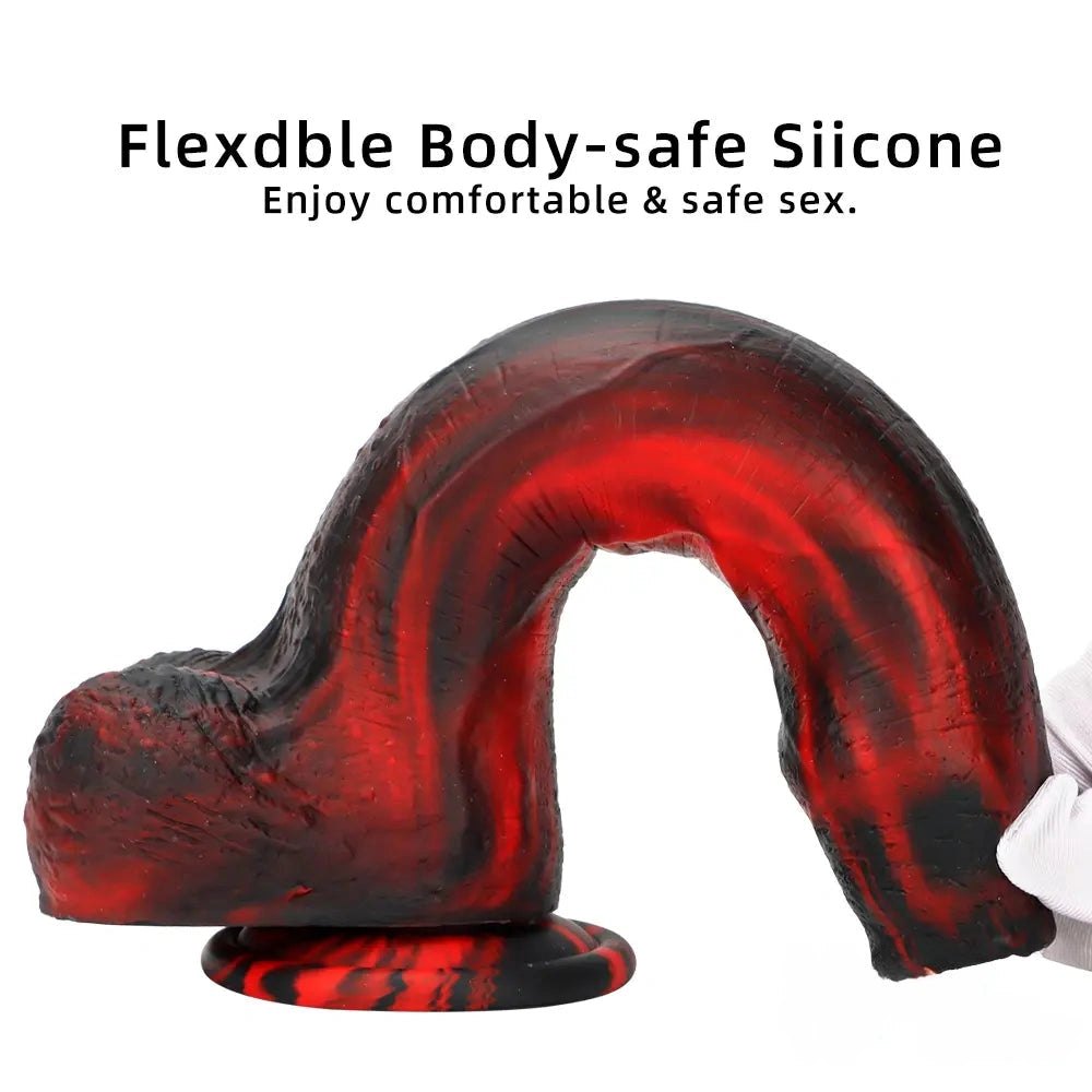 Realistic veined silicone dildo with suction cup base, photo 4