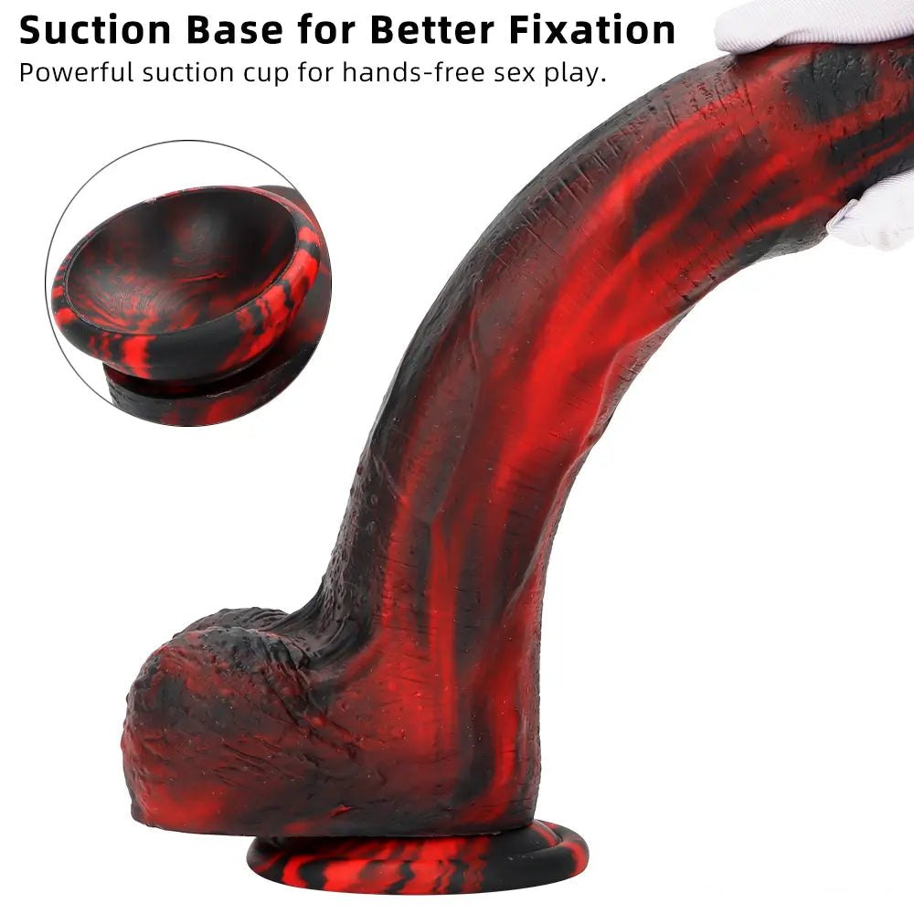 Realistic veined silicone dildo with suction cup base, photo 5