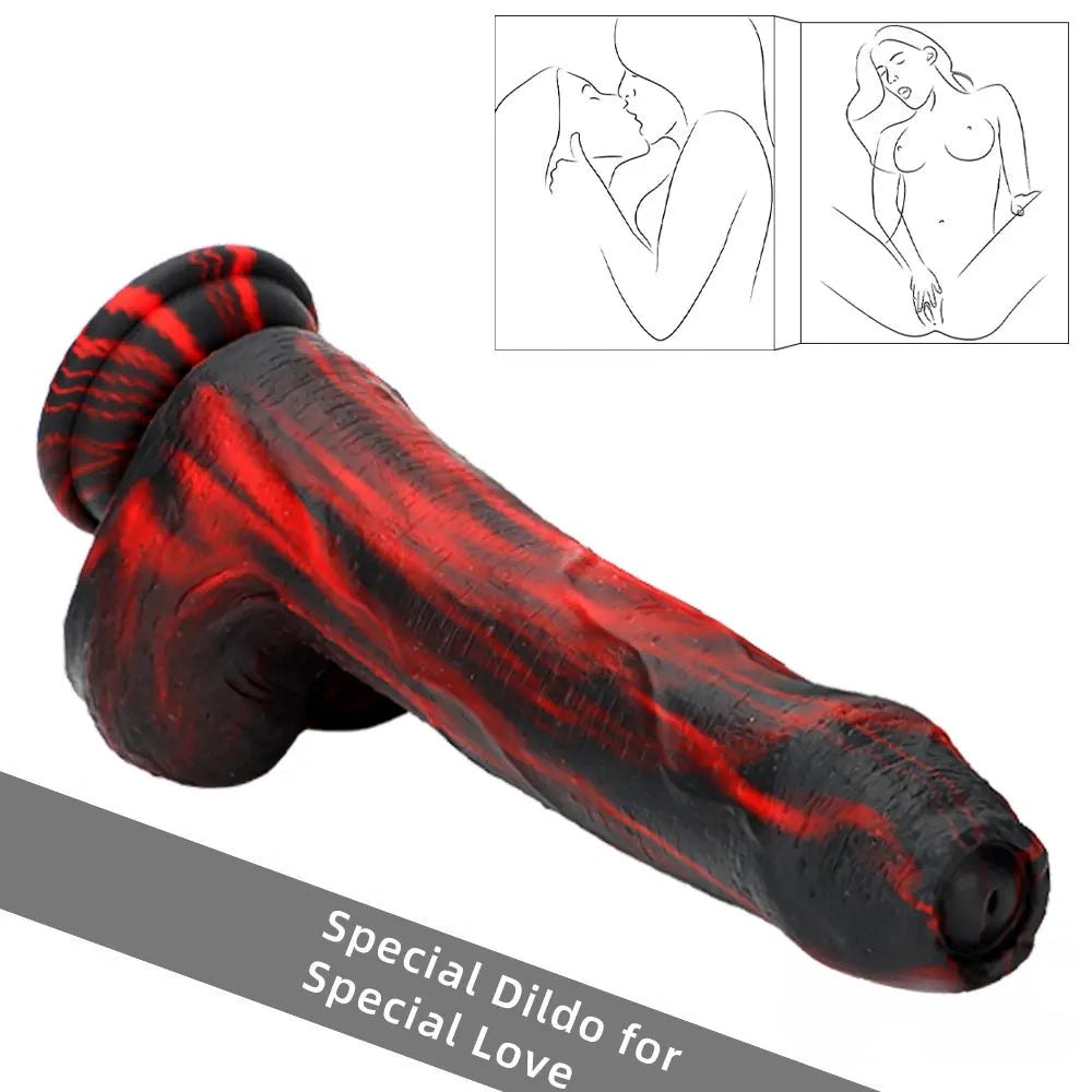 Realistic veined silicone dildo with suction cup base, photo 6
