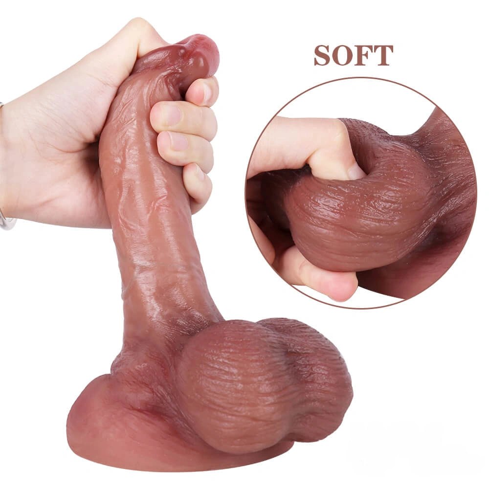 Flesh tone veined silicone suction cup dildo, photo 5