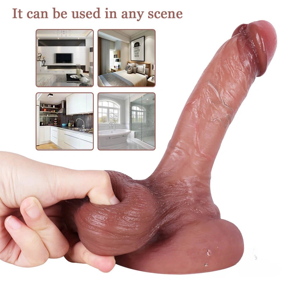 Flesh tone veined silicone suction cup dildo, photo 7