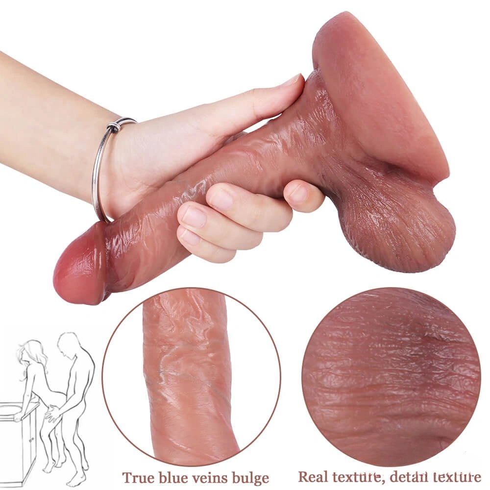 Flesh tone veined silicone suction cup dildo, photo 8