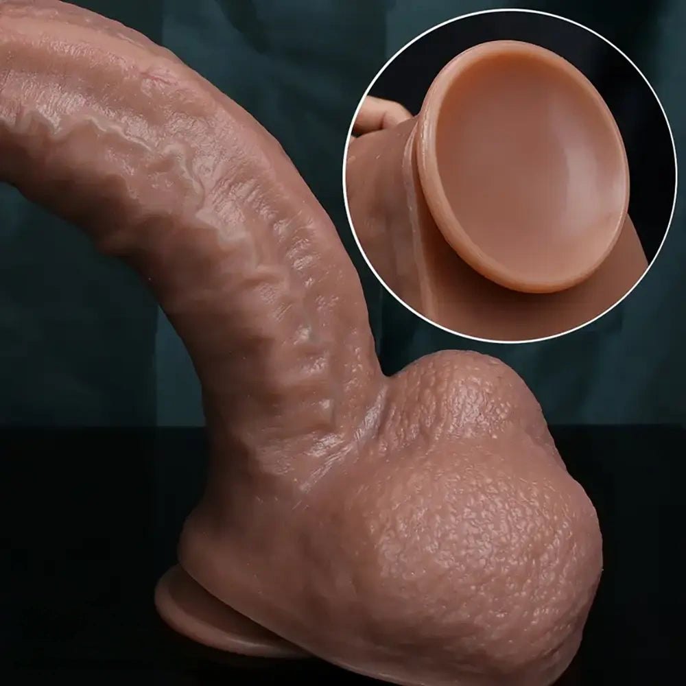 Flesh veiny thick silicone dildo, photo 4
