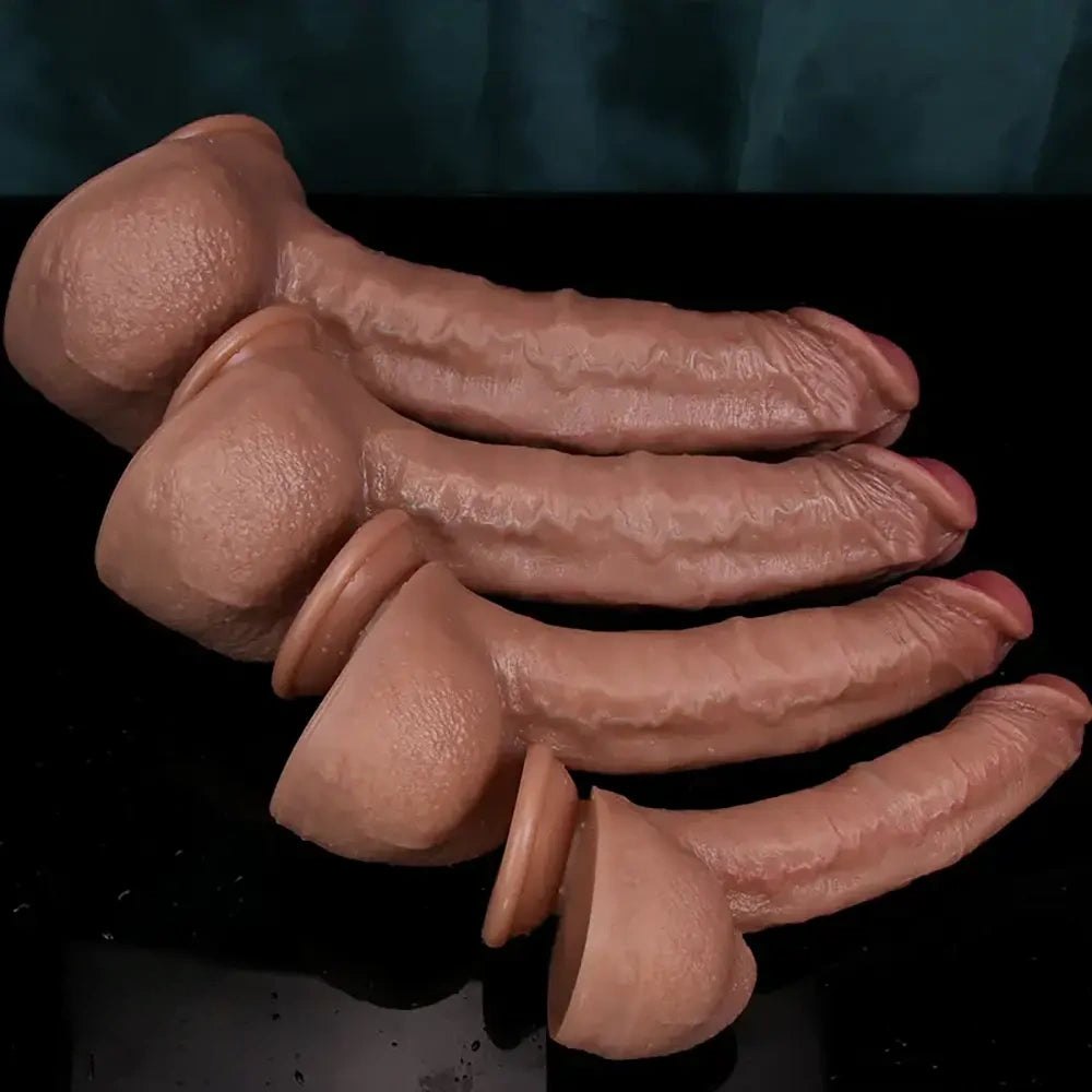 Flesh veiny thick silicone dildo, photo 7