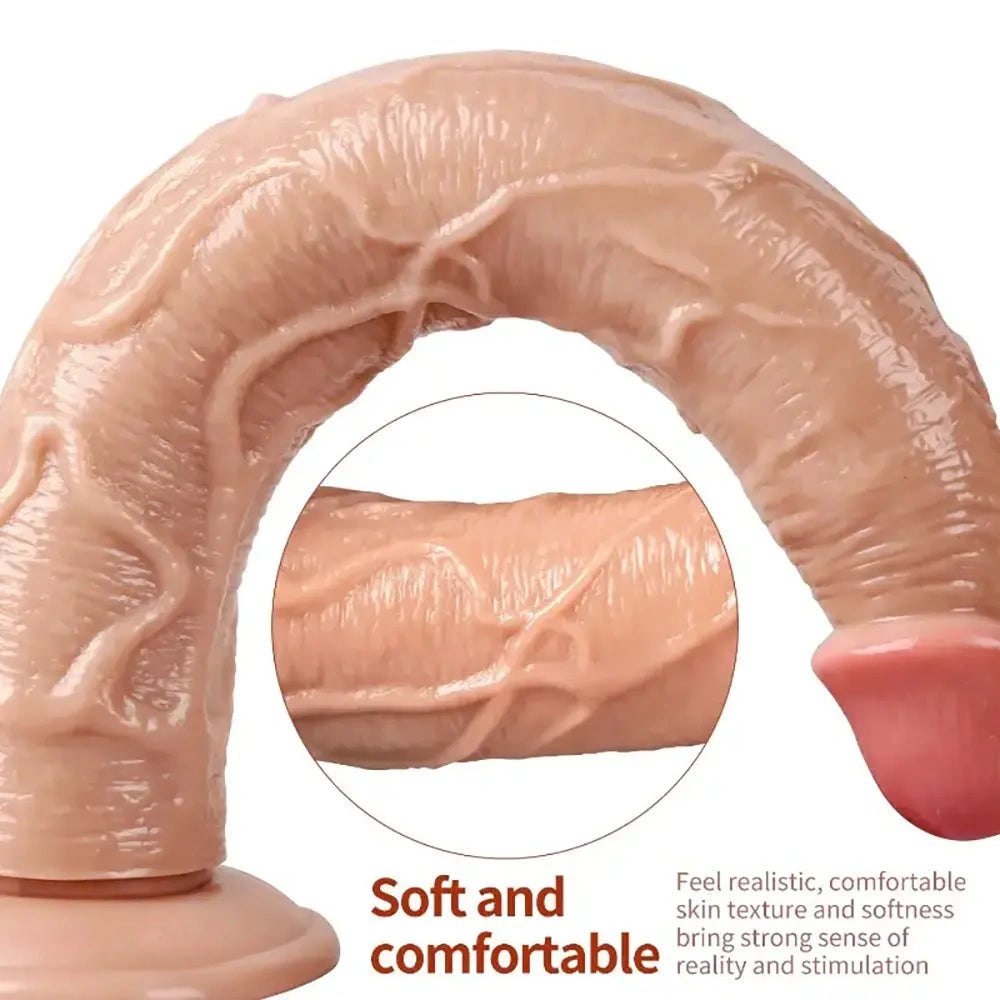 Flesh pvc veiny realistic dildo, photo 2