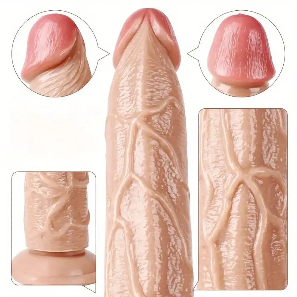 Flesh pvc veiny realistic dildo, photo 3