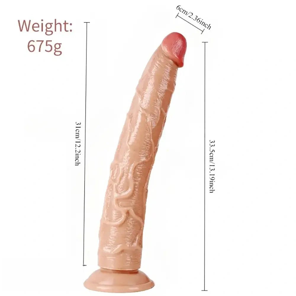 Flesh pvc veiny realistic dildo, photo 4