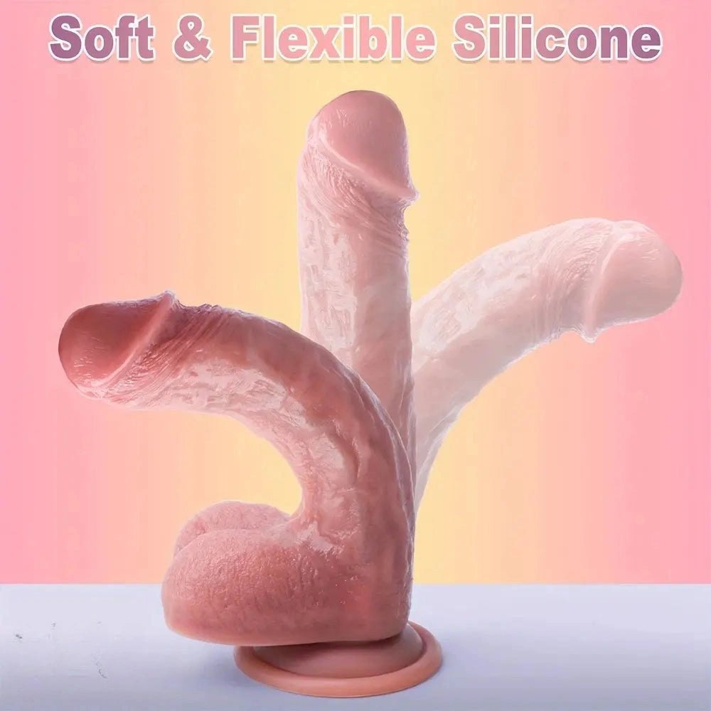 Flesh veiny realistic suction cup dildo, photo 3
