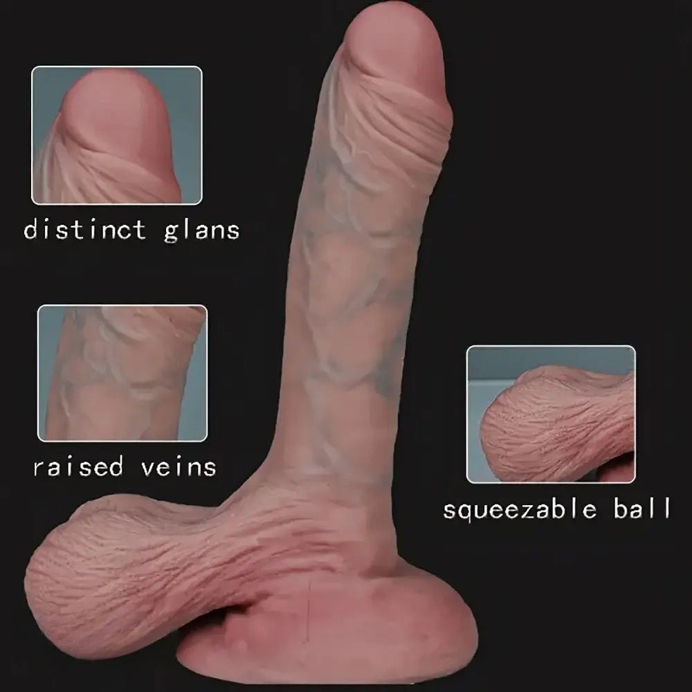 Flesh tone veiny realistic silicone dildo, photo 2