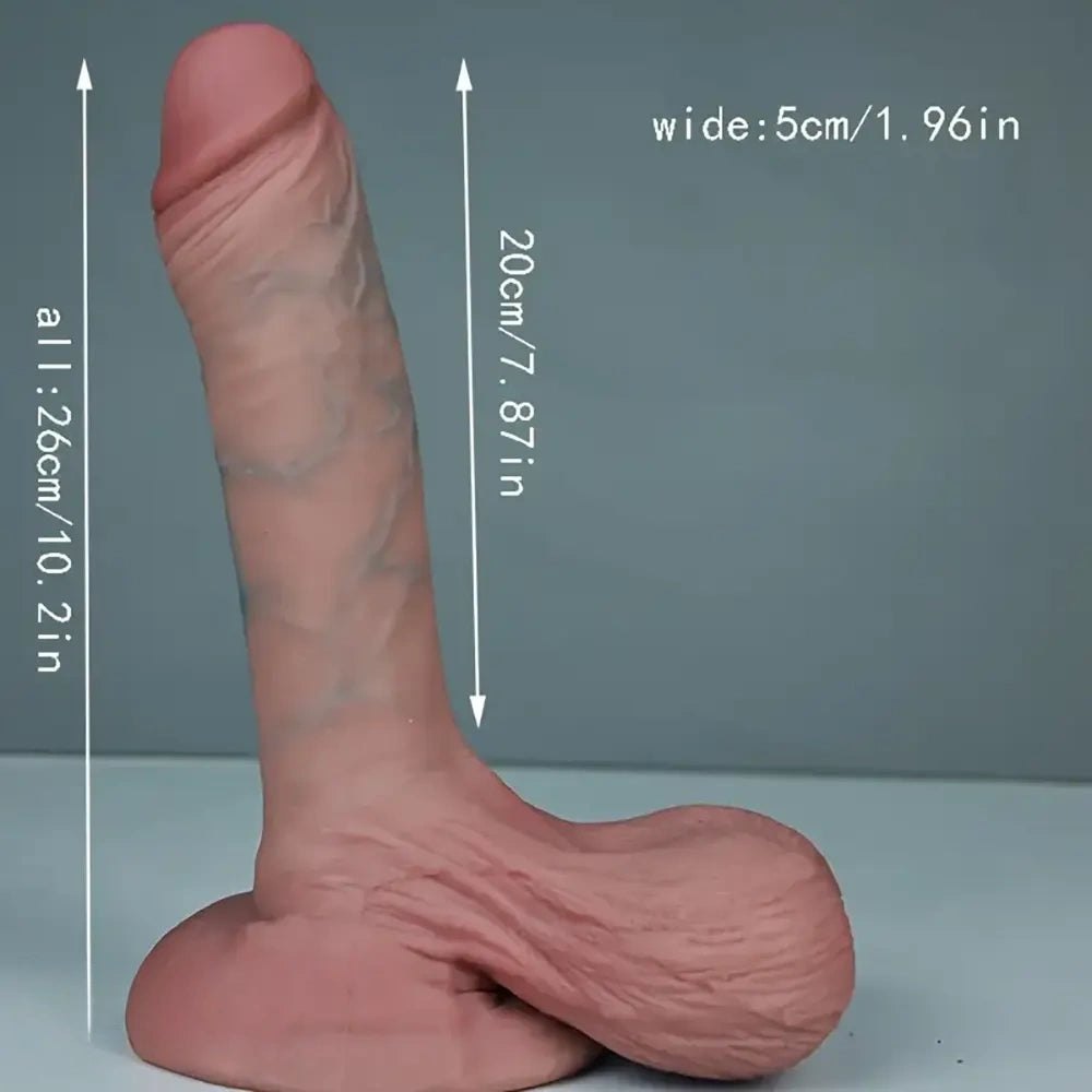 Flesh tone veiny realistic silicone dildo, photo 4