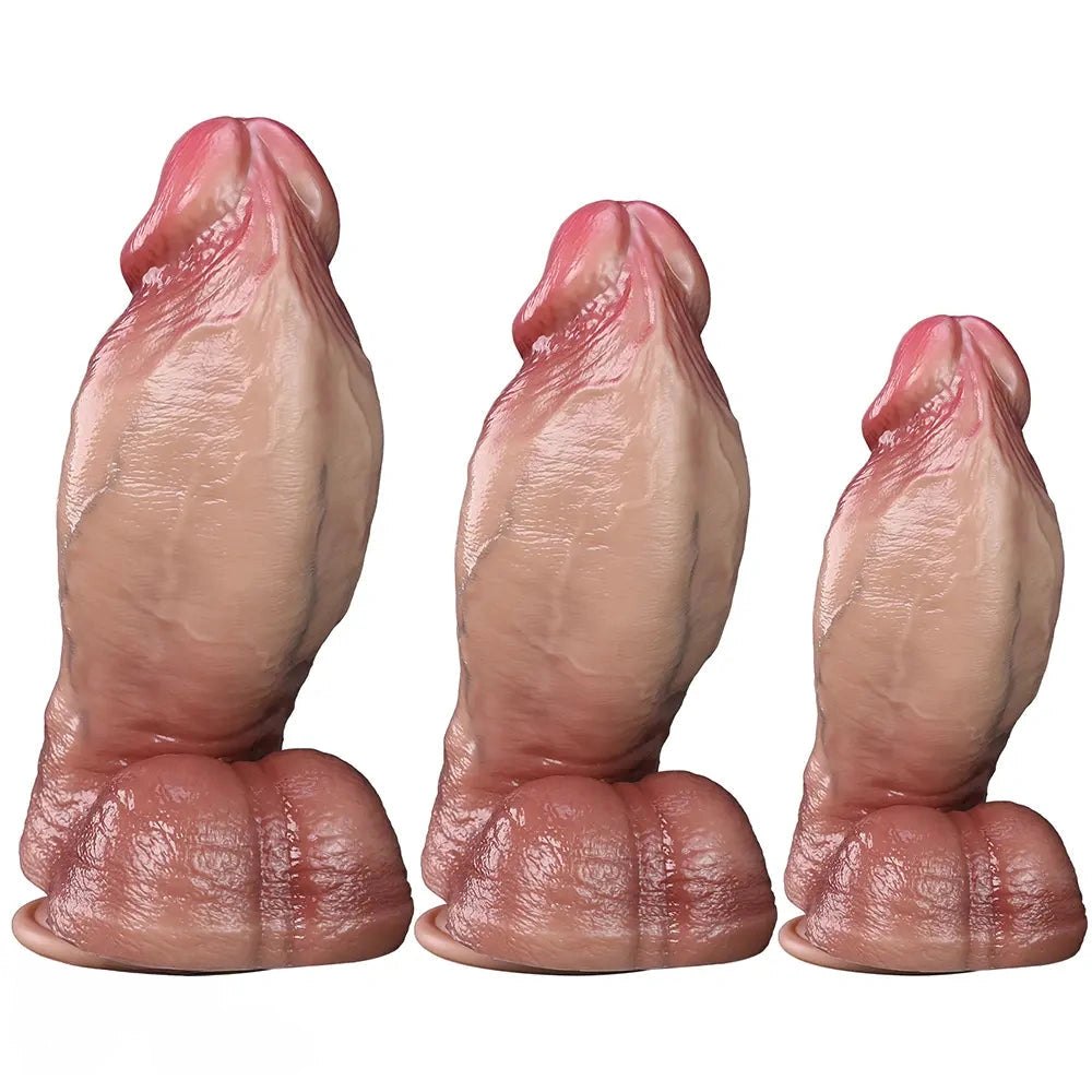 Flesh-toned veiny silicone realistic dildo, photo 11