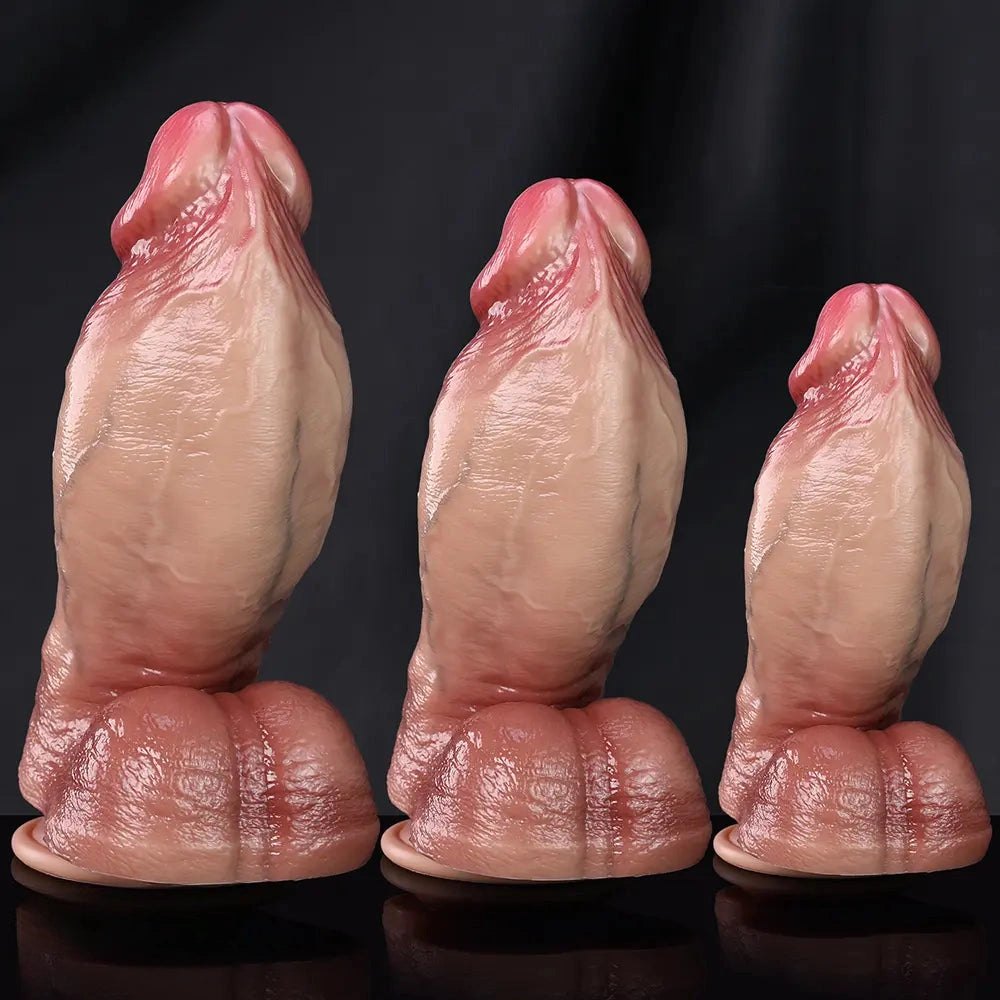 Flesh-toned veiny silicone realistic dildo, photo 2