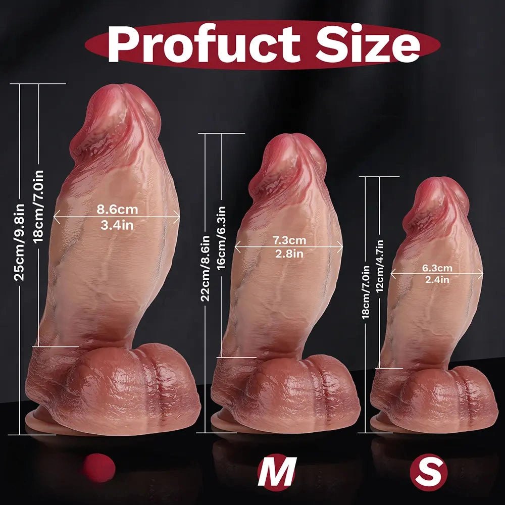 Flesh-toned veiny silicone realistic dildo, photo 5