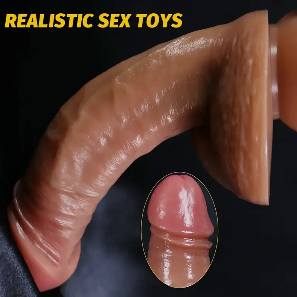 Flesh veiny realistic silicone dildo, photo 3