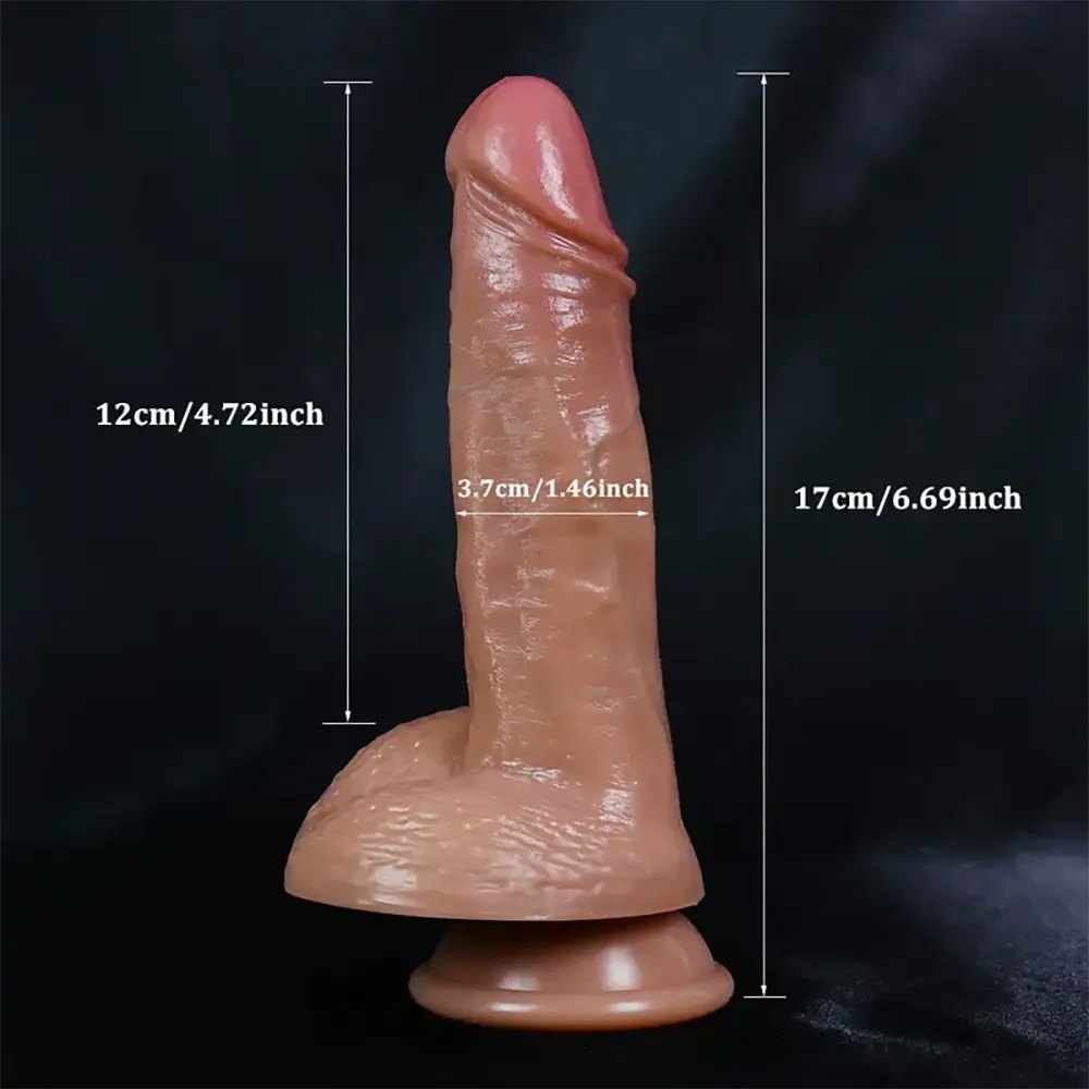 Flesh veiny realistic silicone dildo, photo 5