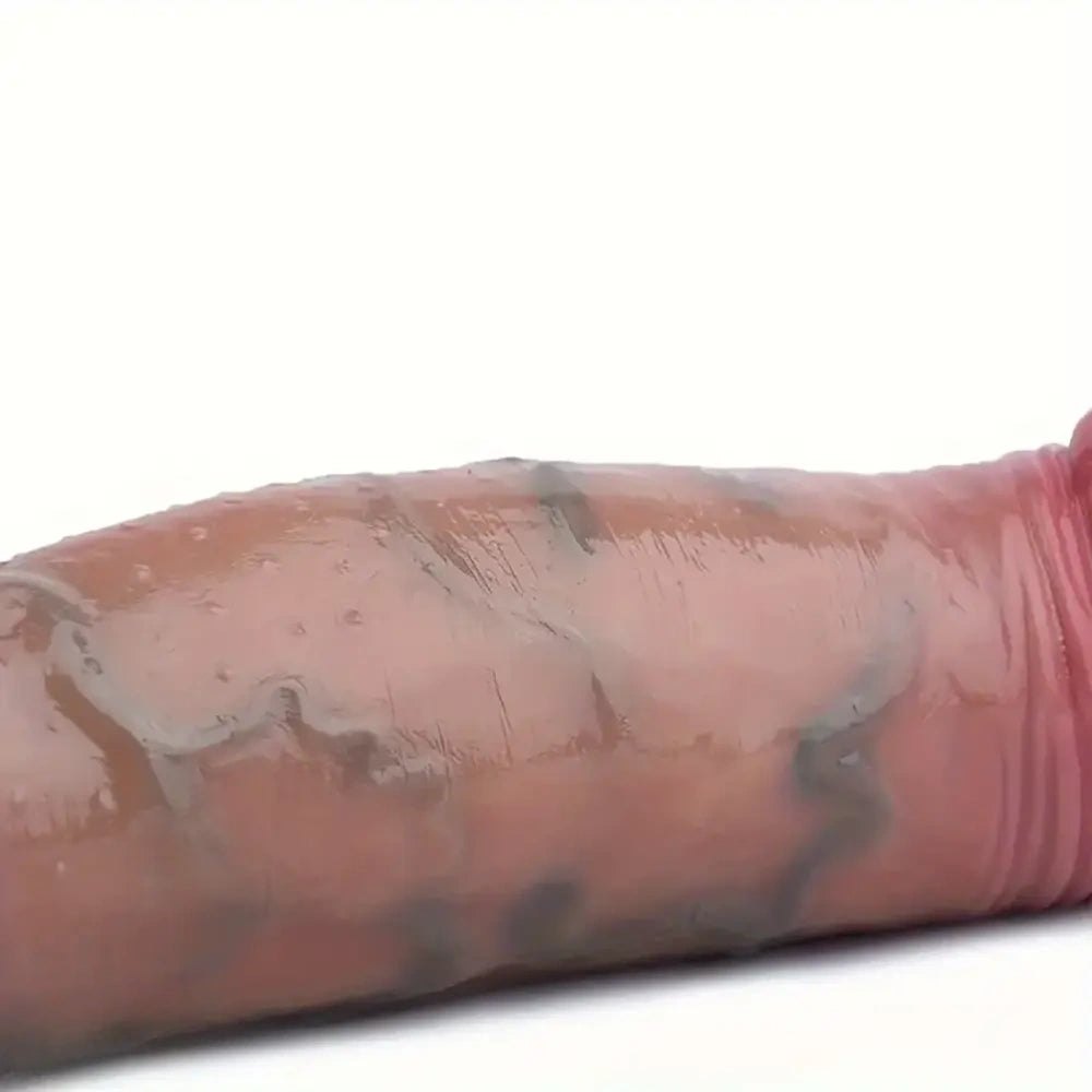 Flesh veiny realistic silicone dildo, photo 2