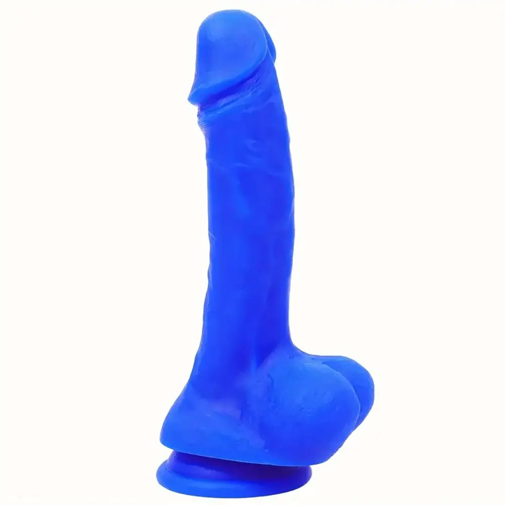 Blue veiny silicone realistic dildo
