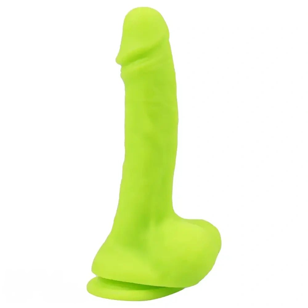 Yellow veiny silicone realistic dildo