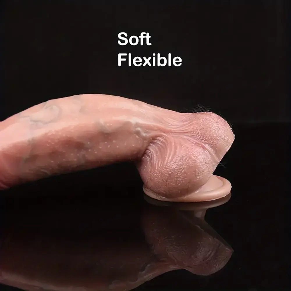 Flesh tone veiny realistic silicone dildo, photo 11