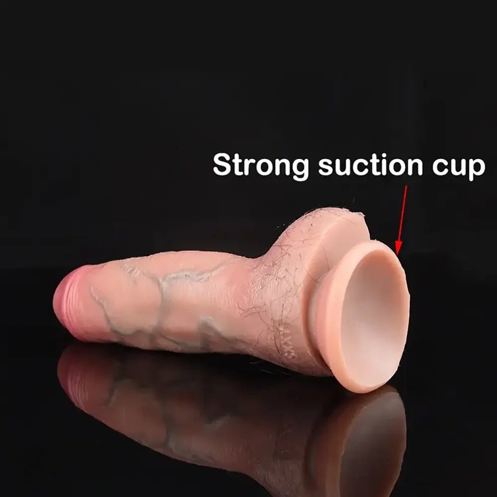 Flesh tone veiny realistic silicone dildo, photo 3