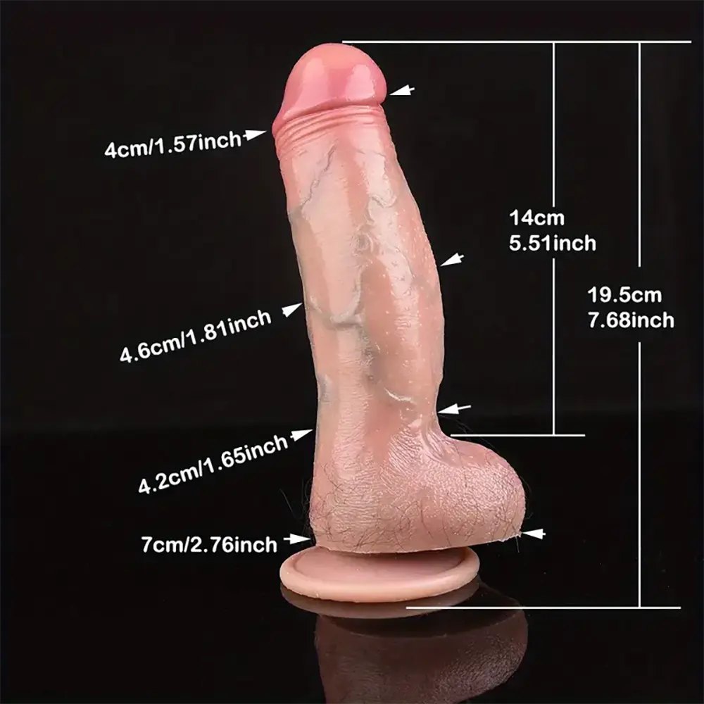 Flesh tone veiny realistic silicone dildo, photo 4