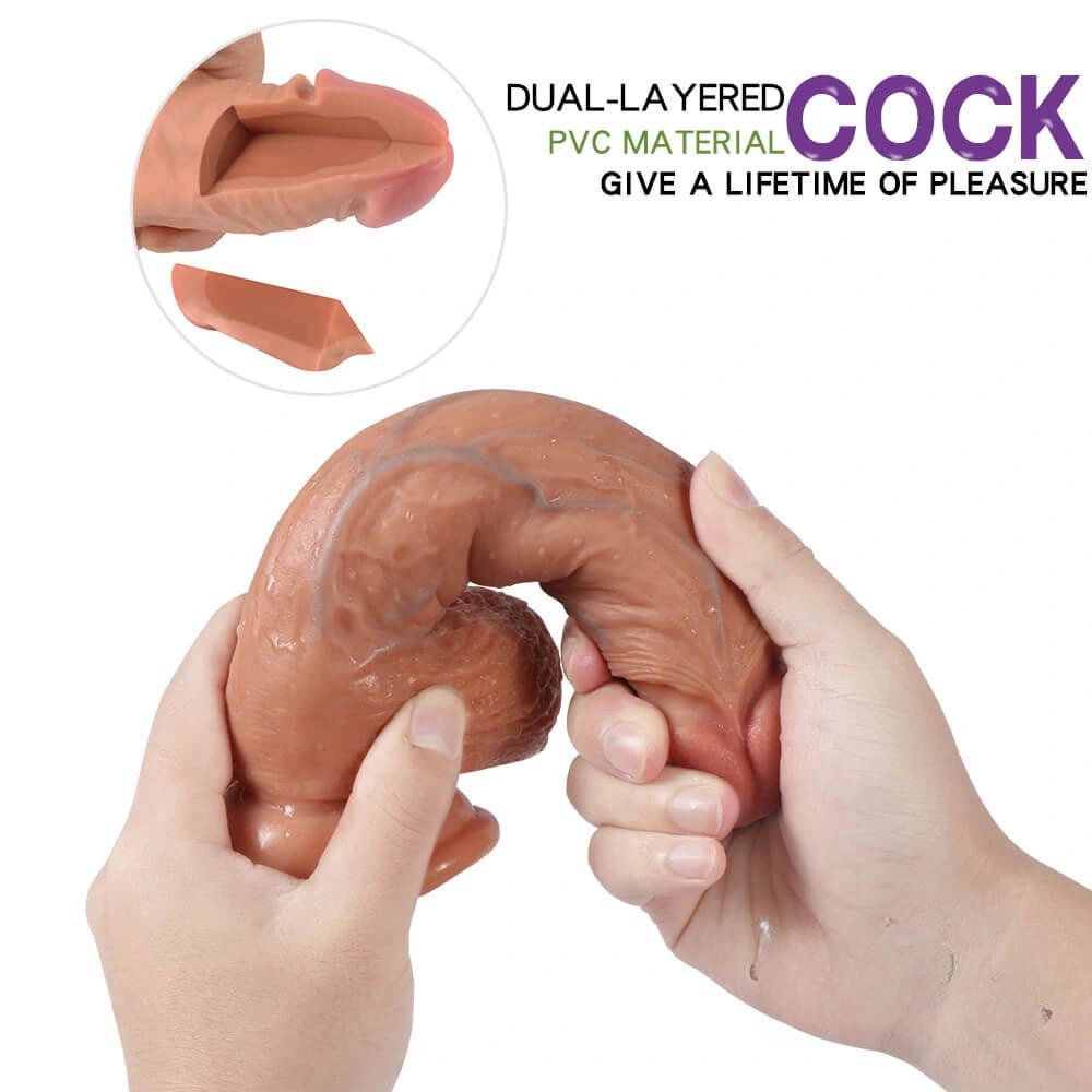Flesh veiny suction cup realistic dildo, photo 4