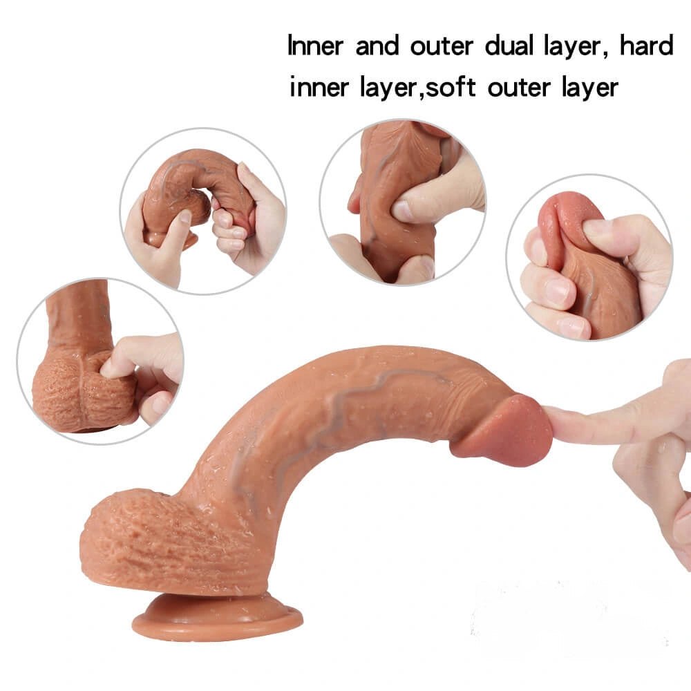 Flesh veiny suction cup realistic dildo, photo 5