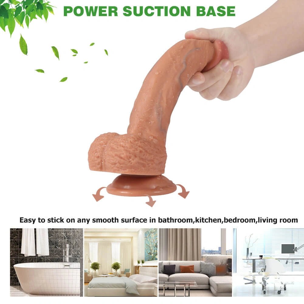 Flesh veiny suction cup realistic dildo, photo 9