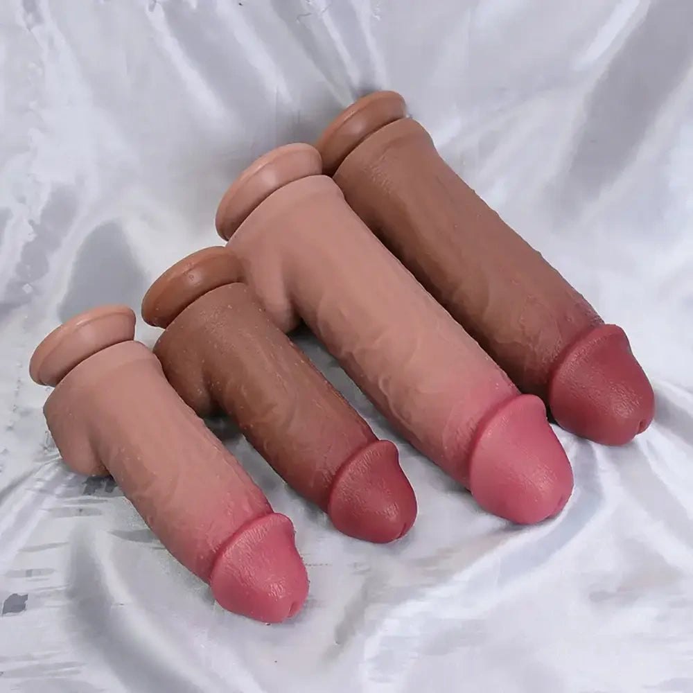 Flesh veiny realistic silicone dildo