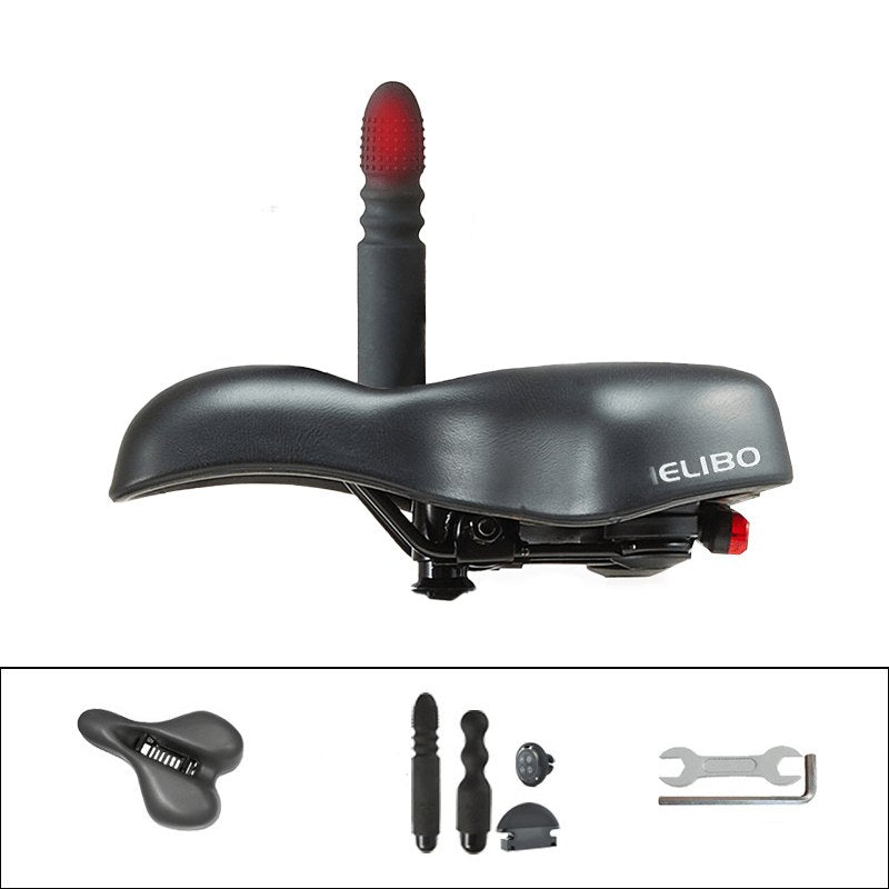 Black silicone bike saddle massager, photo 1