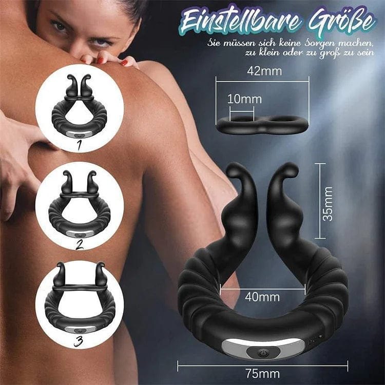 Black silicone vibrating cock ring, photo 2