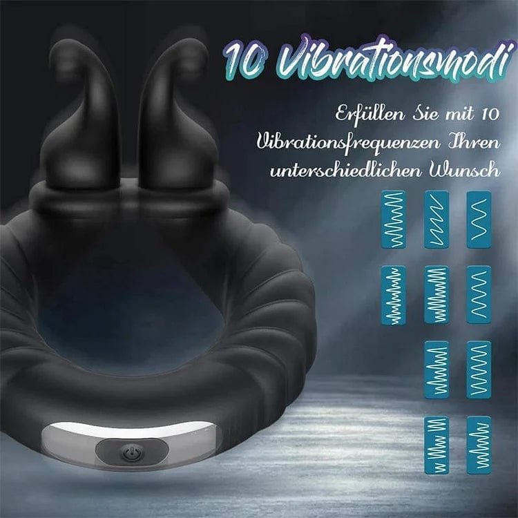 Black silicone vibrating cock ring, photo 3