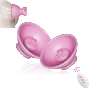 Pink vibrating breast massager cups with remote control, photo 1