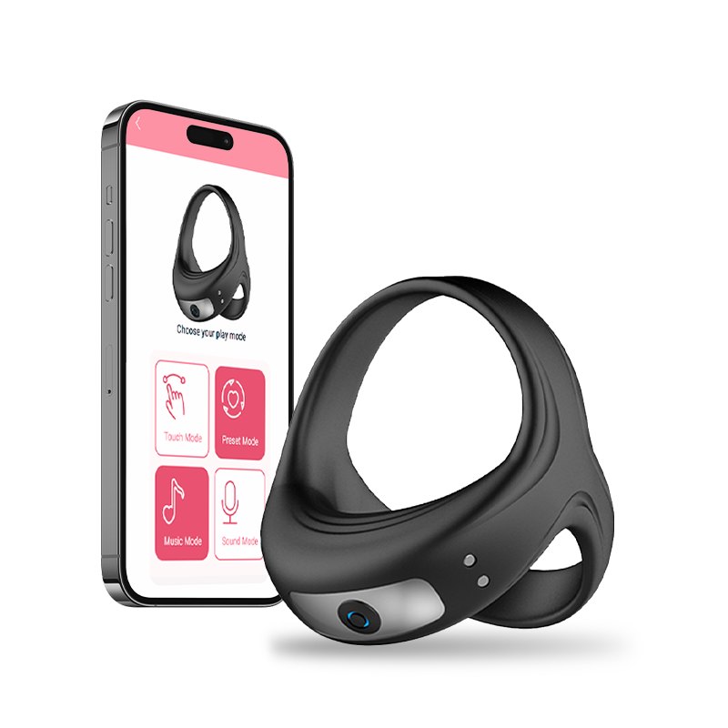 Black vibrating cock ring, photo 1