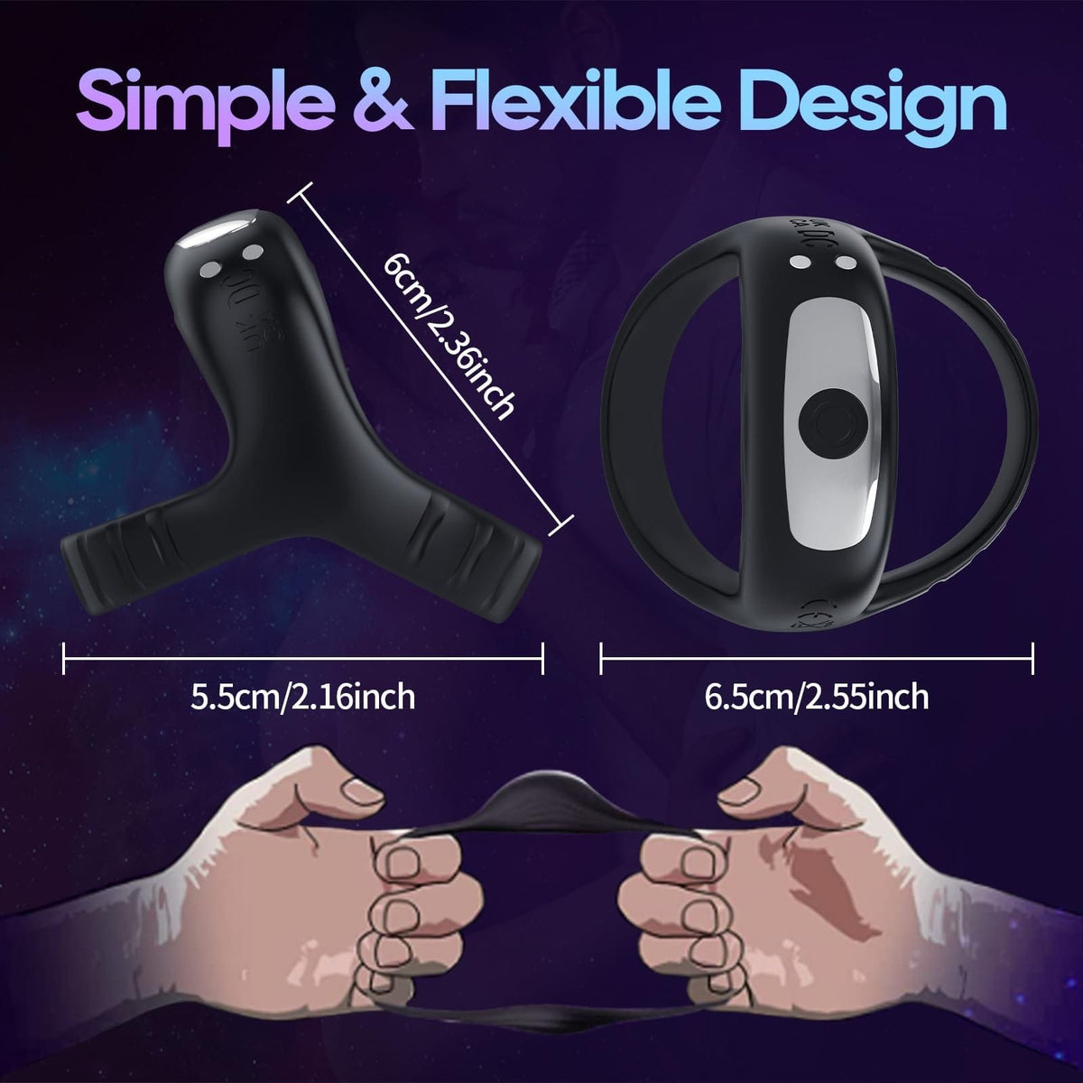 Black vibrating cock ring, photo 3
